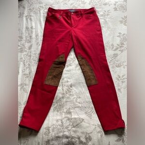 Ralph Lauren Red Brown Jodhpur Horse Riding Pants 10 Equestrian Preppy Old Money